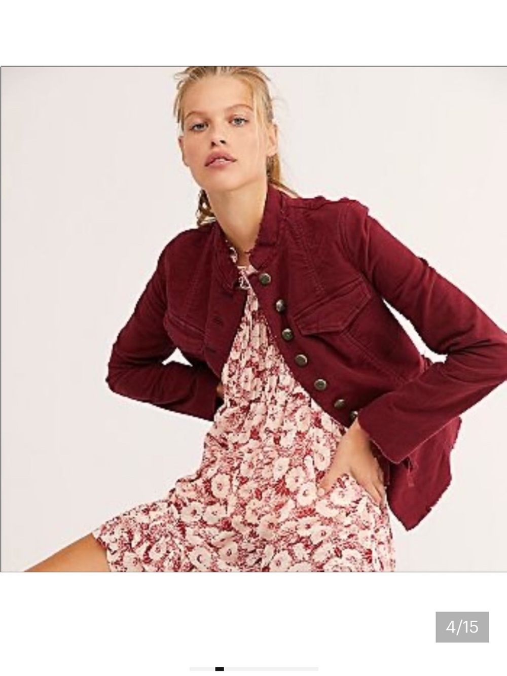 Free People Olive Green Ella Sergeant Jacket - Picture 9 of 12